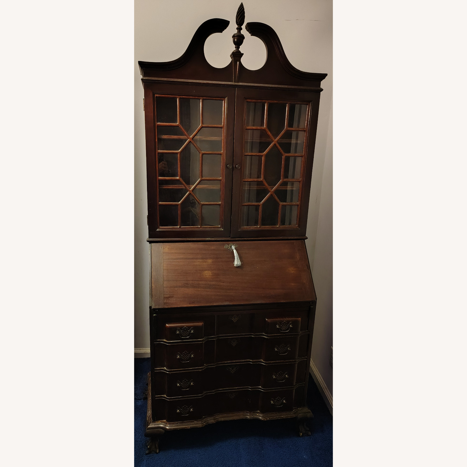 Vintage/Antique Dark Brown Wood Chest - image-1
