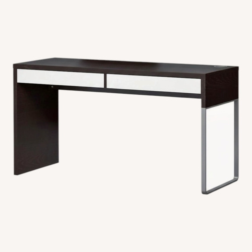 Used IKEA MICKE Desk (Black & White) for sale on AptDeco