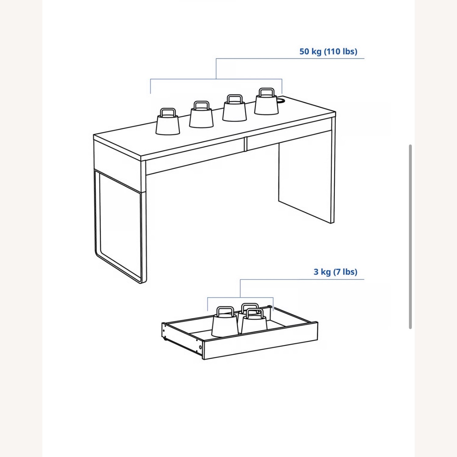 IKEA MICKE Desk (Black & White) - image-4