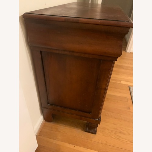 Used Ethan Allen Dark Brown Wood Dresser - 3 Drawers for sale on AptDeco