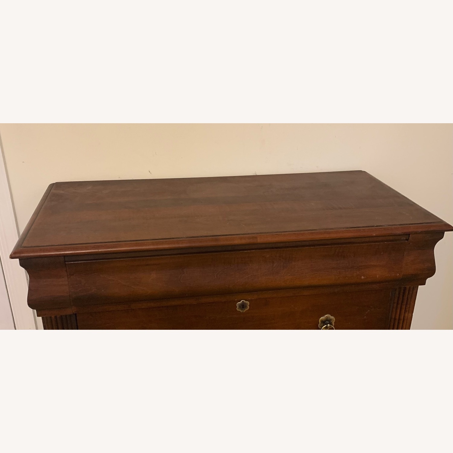 Ethan Allen Dark Brown Wood Dresser - 3 Drawers - image-3