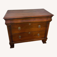 Ethan Allen Dark Brown Wood Dresser - 3 Drawers