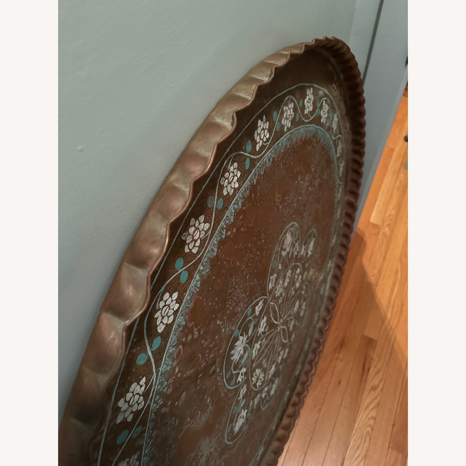 Vintage Moroccan Brass Tray Table - image-5