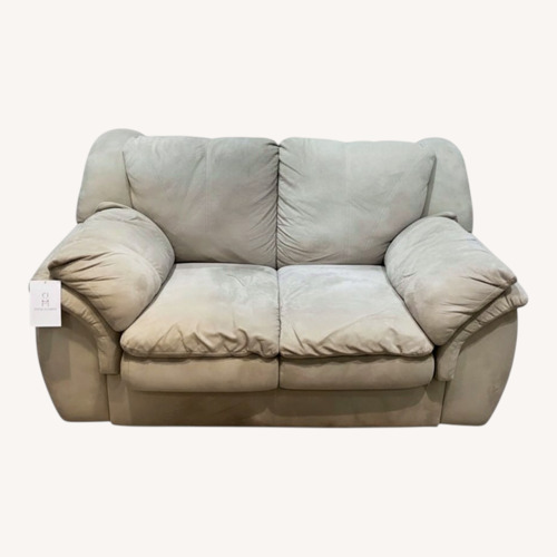 Used Plush Microfiber Two-Seat Loveseat for sale on AptDeco