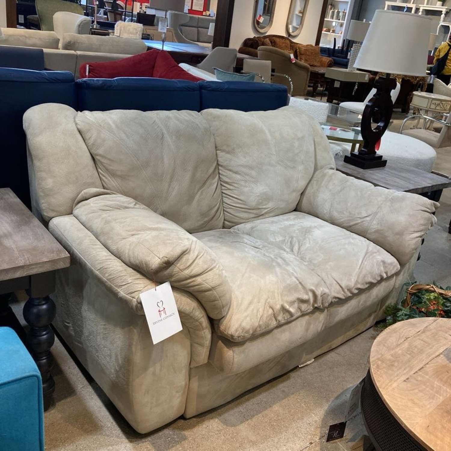 Plush Microfiber Two-Seat Loveseat - image-2