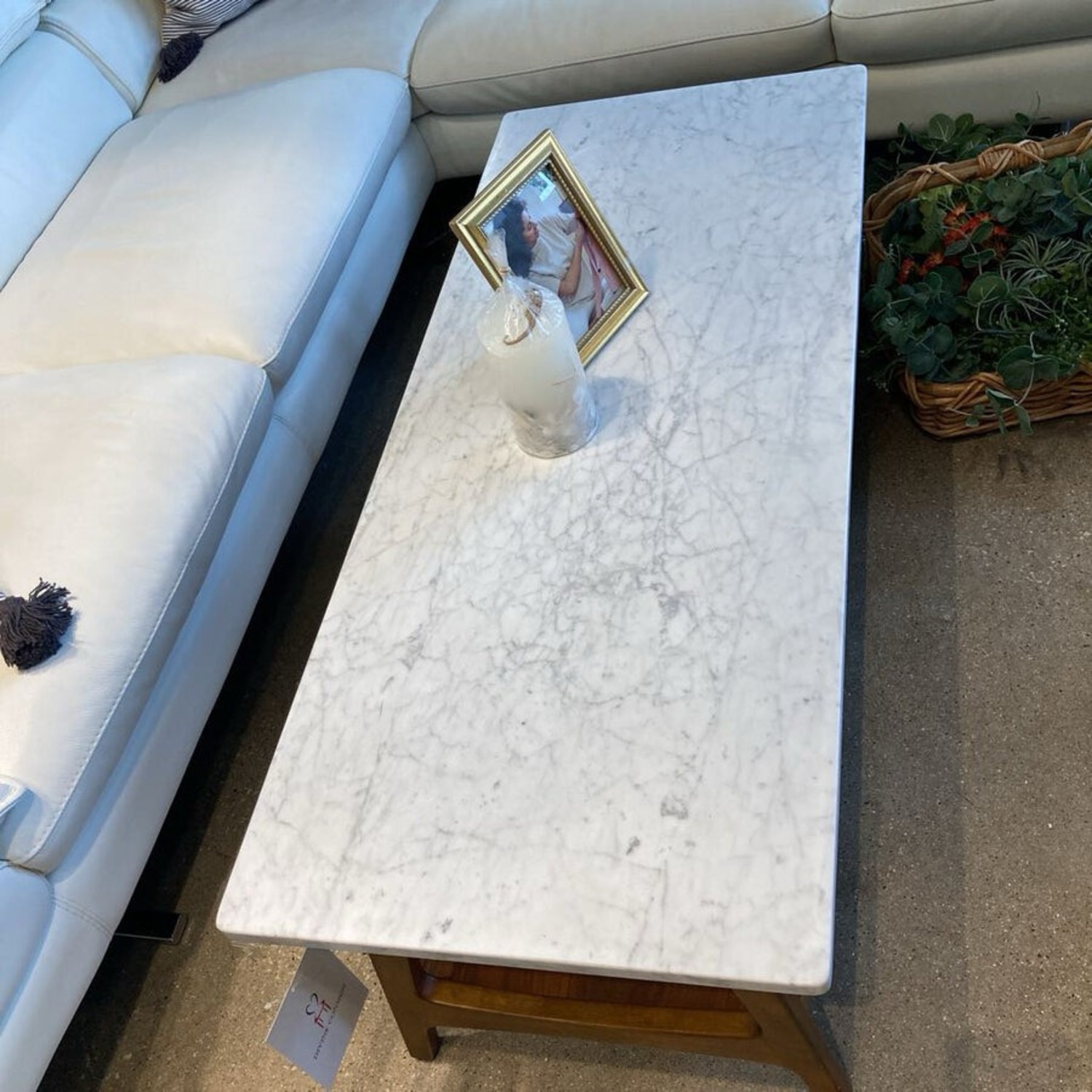 West Elm Reeve Marble Top Coffee Table - image-3