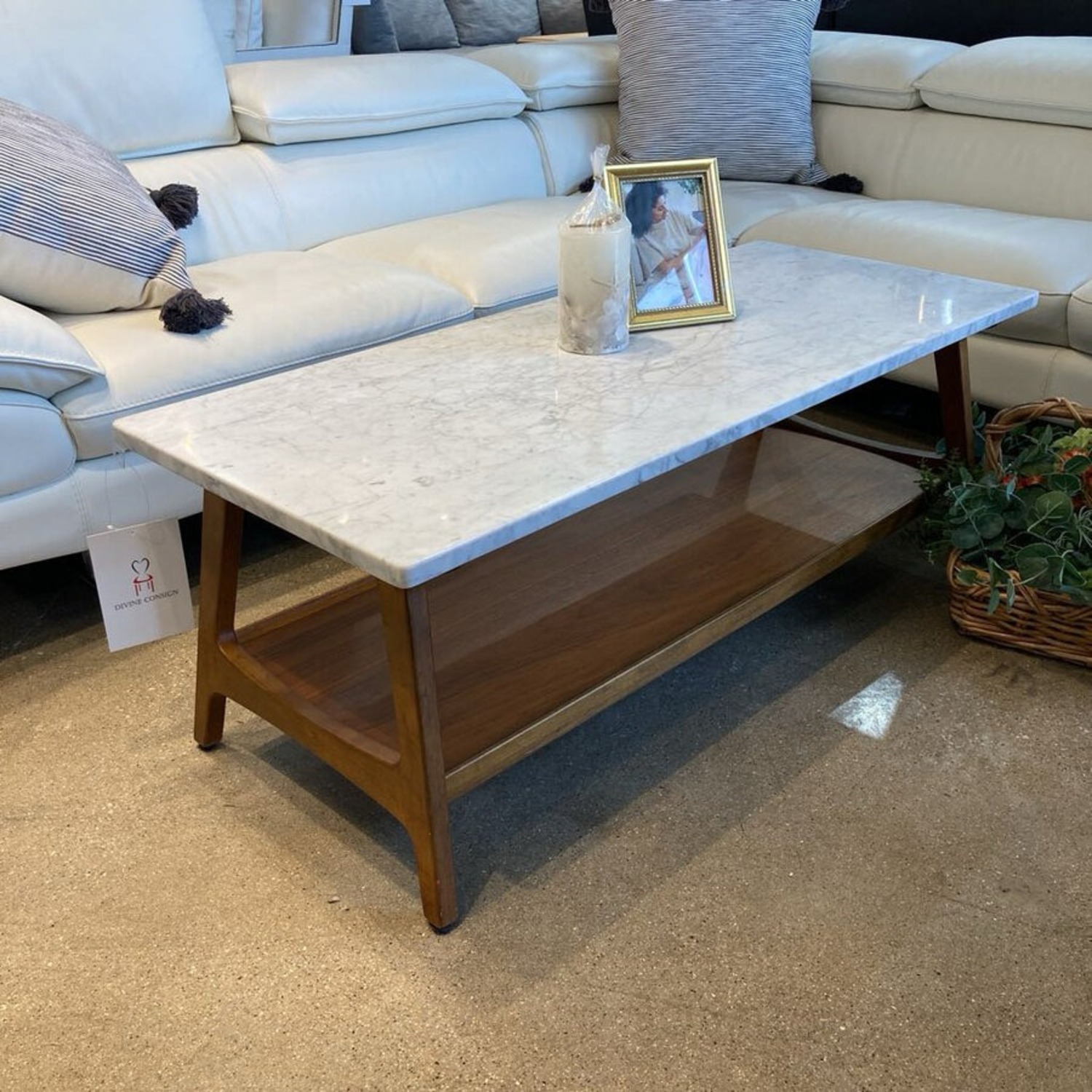 West Elm Reeve Marble Top Coffee Table - image-2