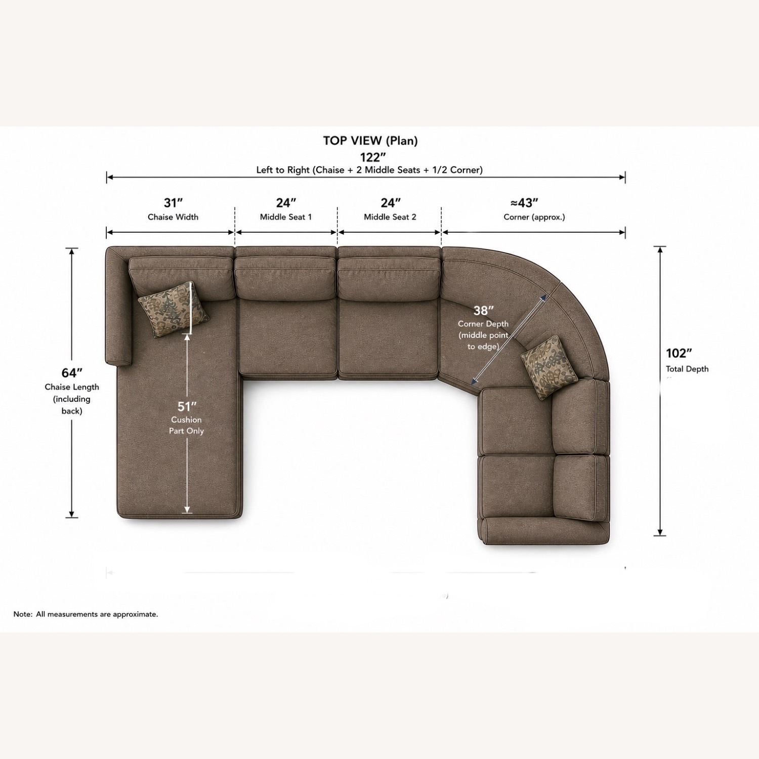 Laz-Boy Sofa Sectional 3+seats - image-4