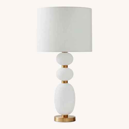 Used West Elm Lilah Table Lamp, Large, White Linen for sale on AptDeco