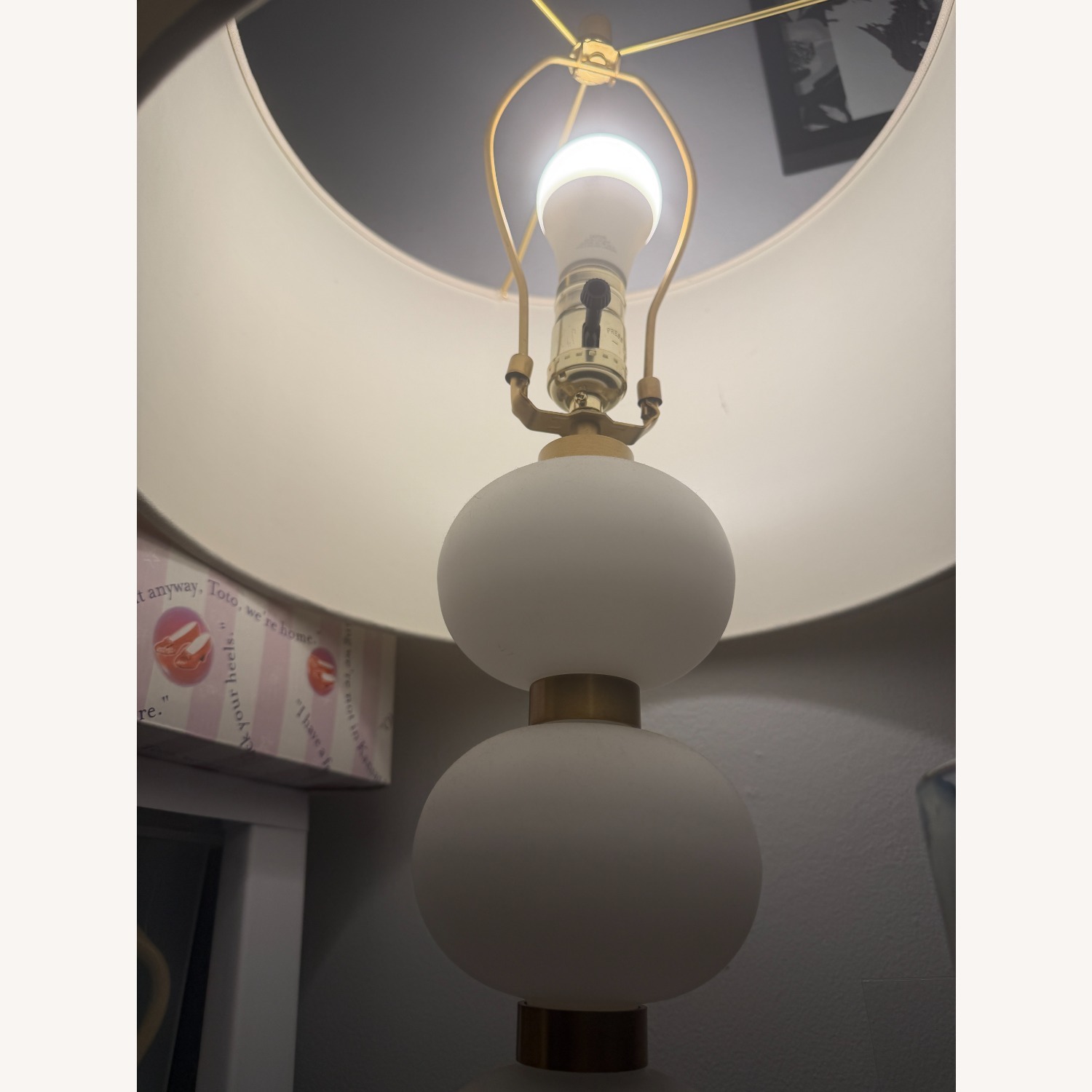 West Elm Lilah Table Lamp, Large, White Linen - image-3