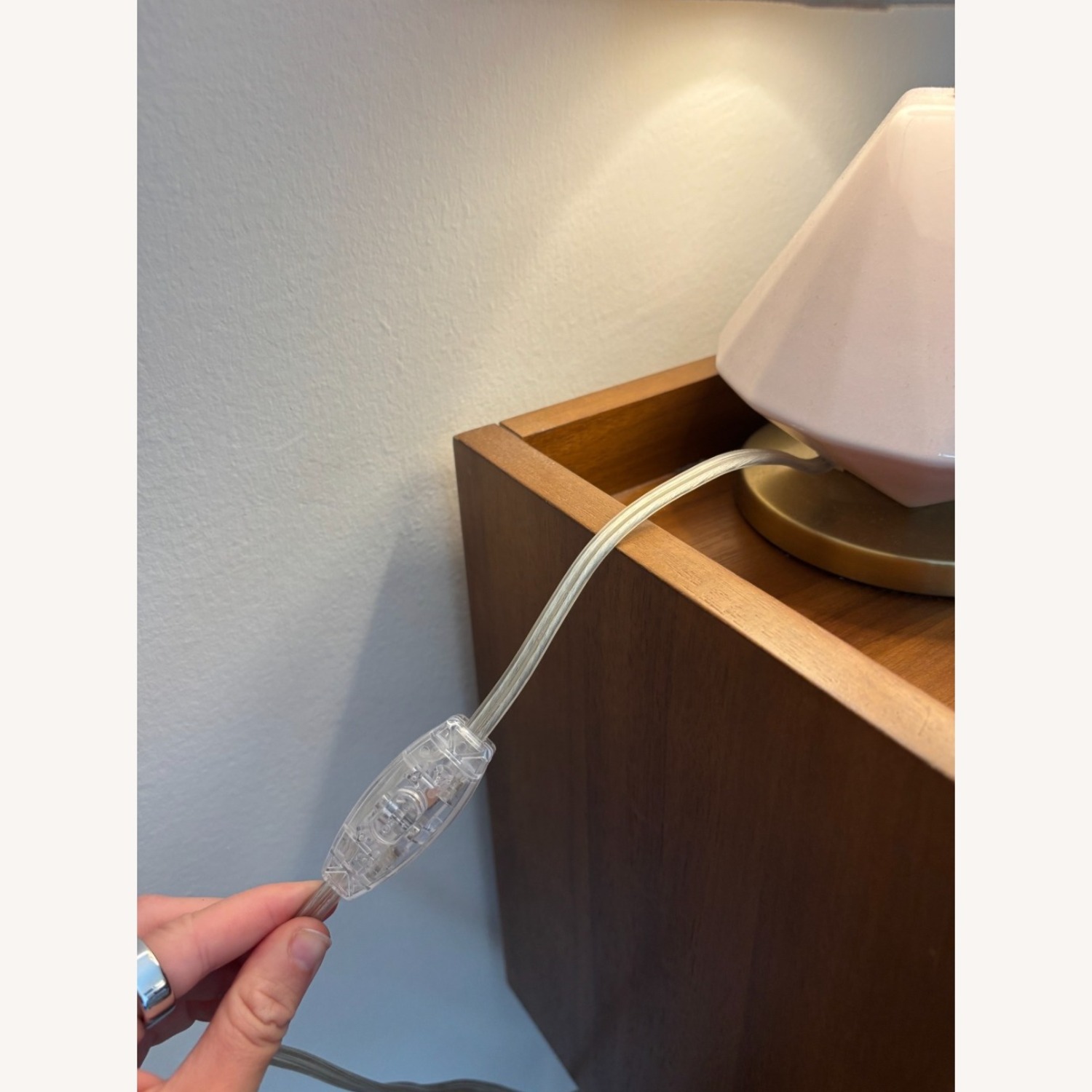 West Elm Faceted Porcelain Table Lamp - image-4