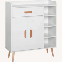 White Floor Storage Cabinet Free Standing Chest