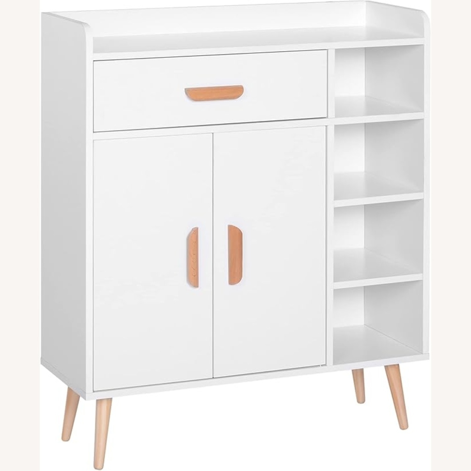 White Floor Storage Cabinet Free Standing Chest - image-7