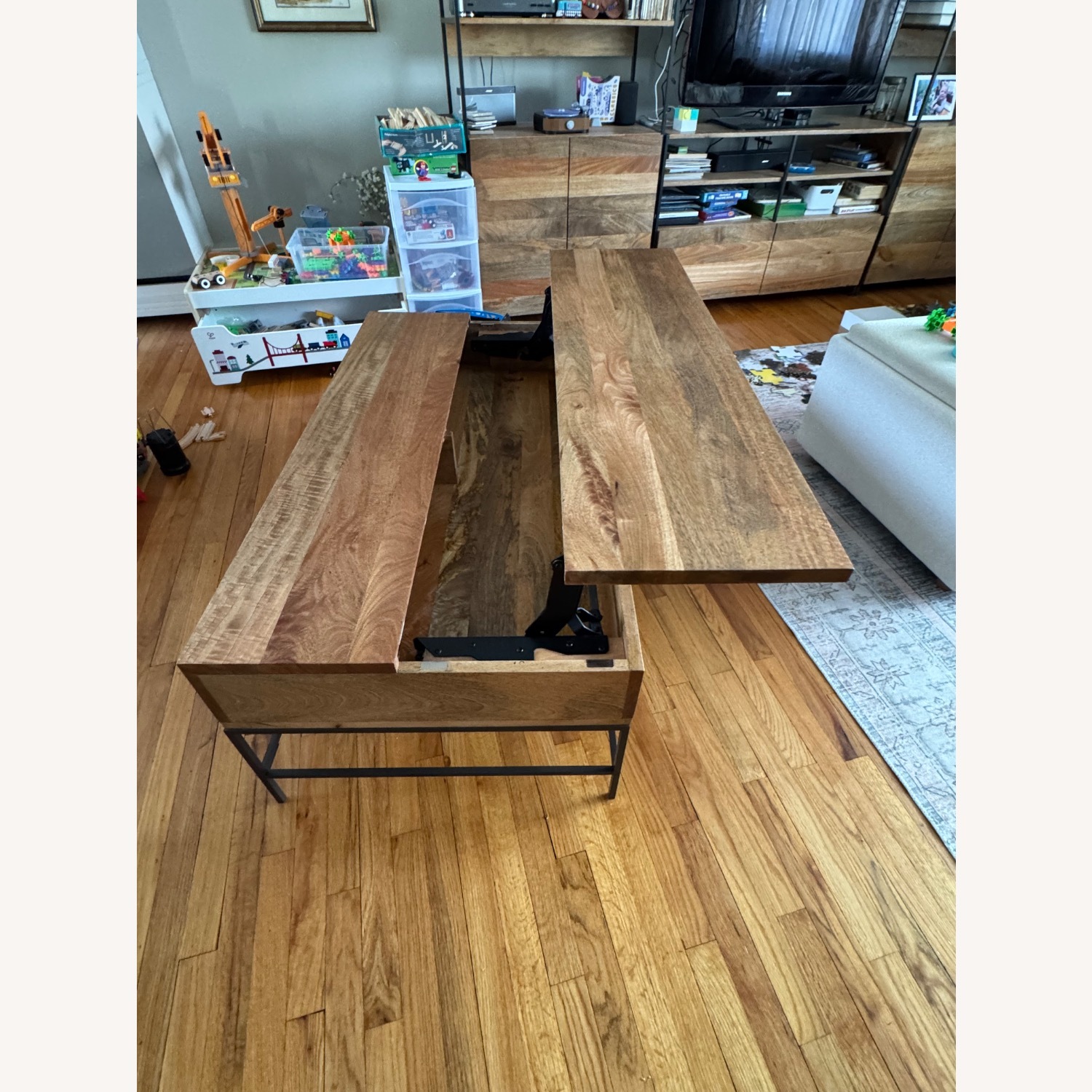 West Elm Industrial Storage Pop Up Table  - image-4