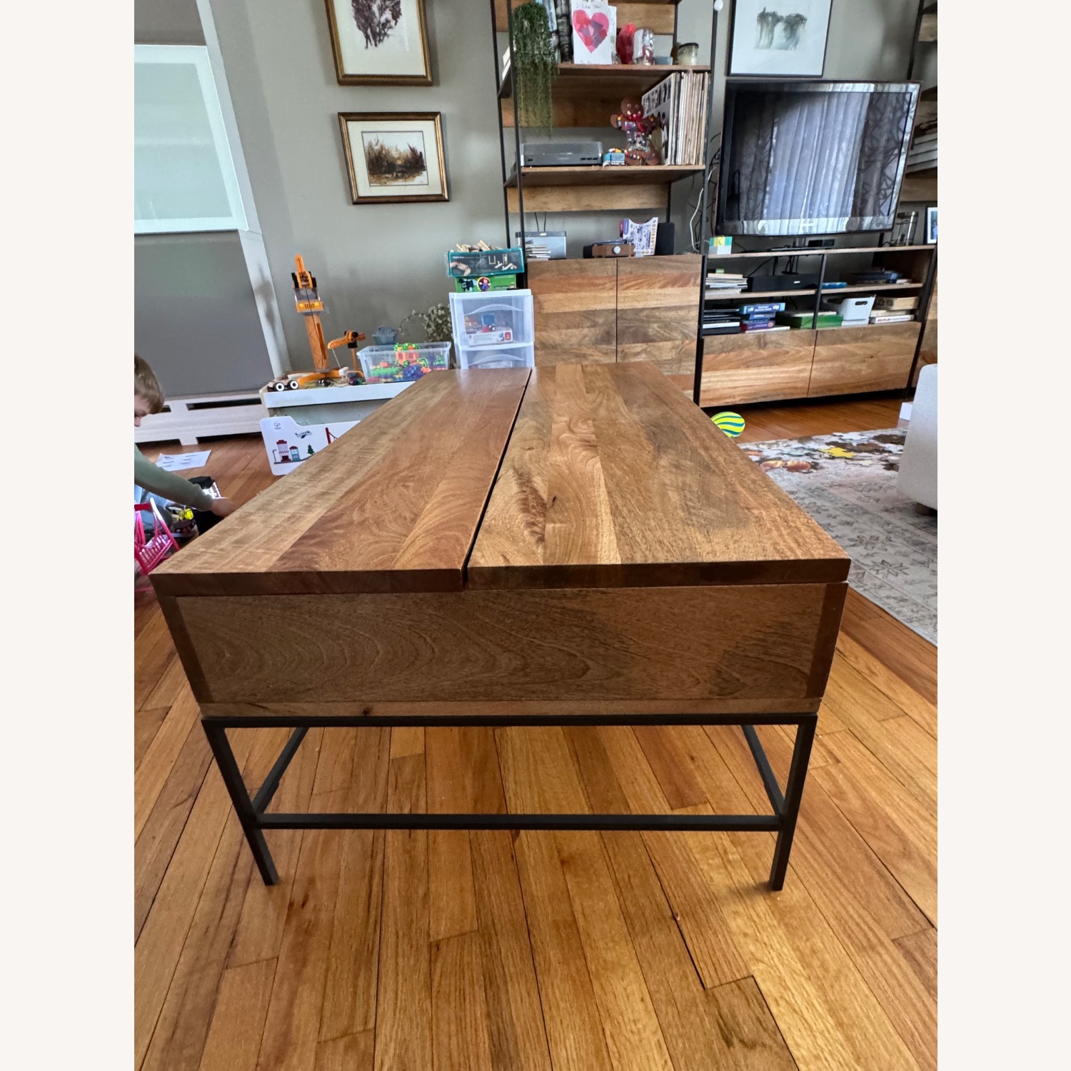 West Elm Industrial Storage Pop Up Table  - image-3