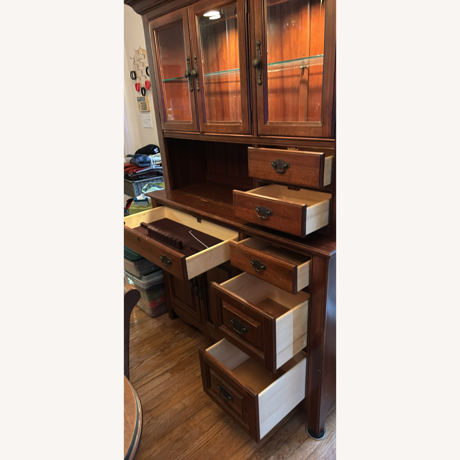 Dark Brown Wood Sideboard - image-5
