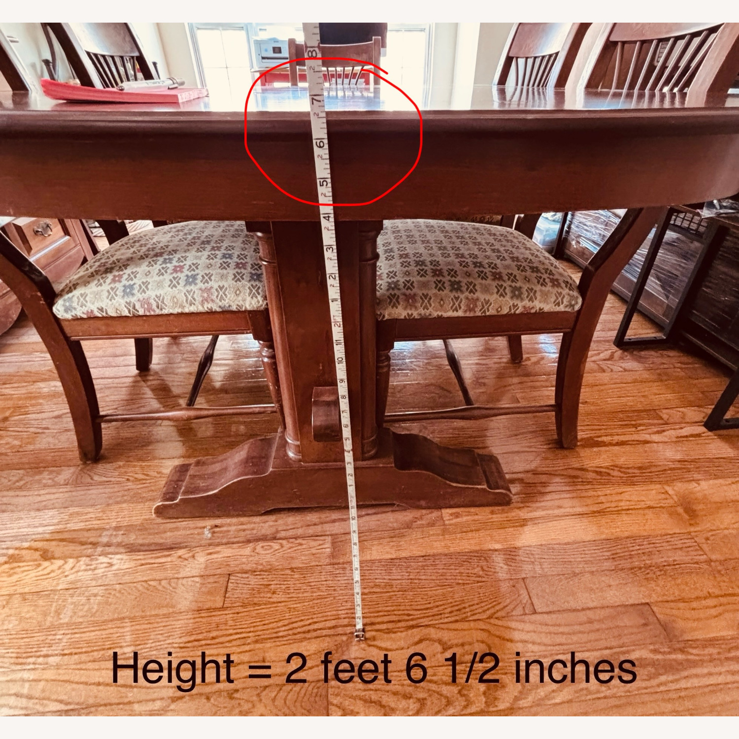 Vintage/Antique Dark Brown Wood Dining Set - image-2