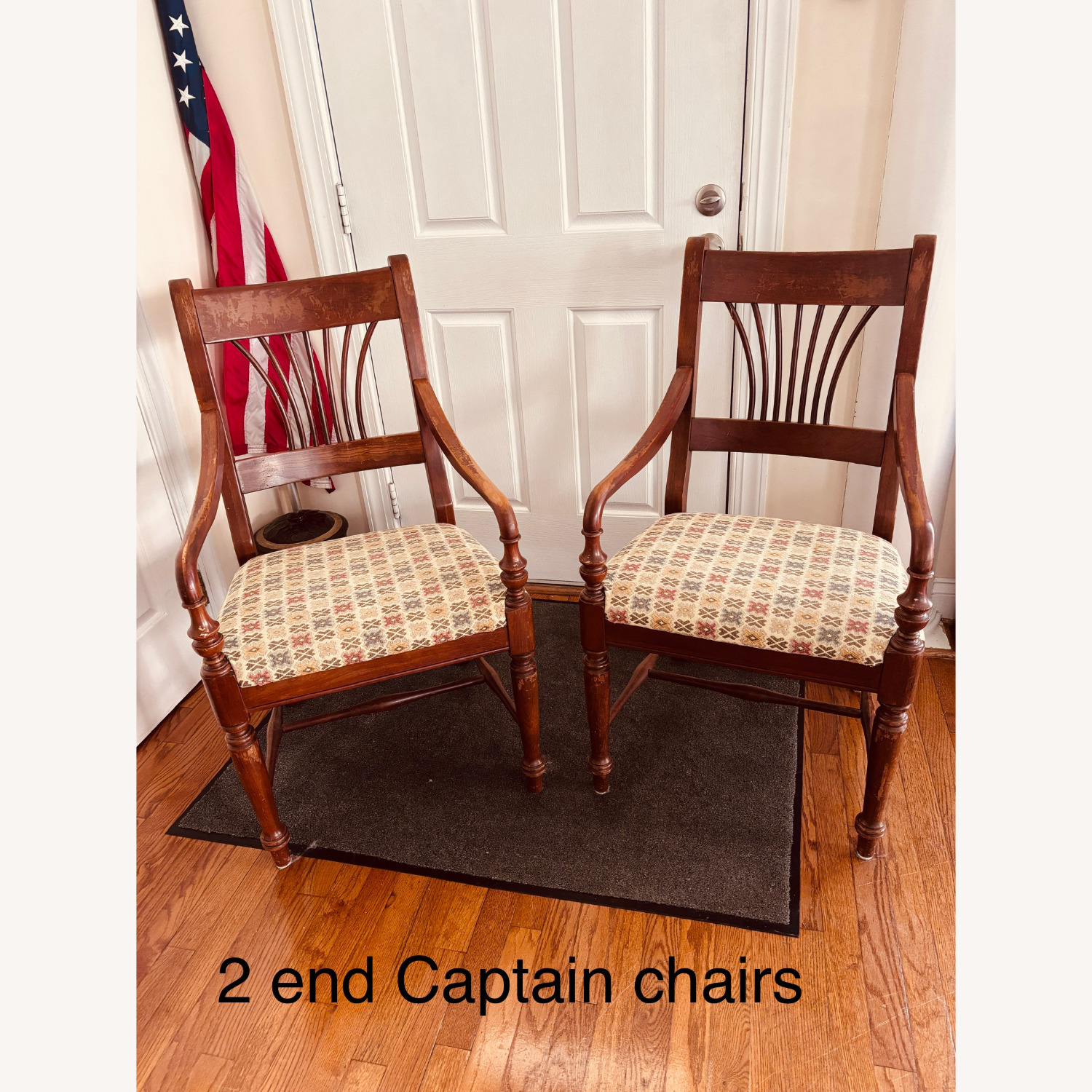 Vintage/Antique Dark Brown Wood Dining Set - image-5