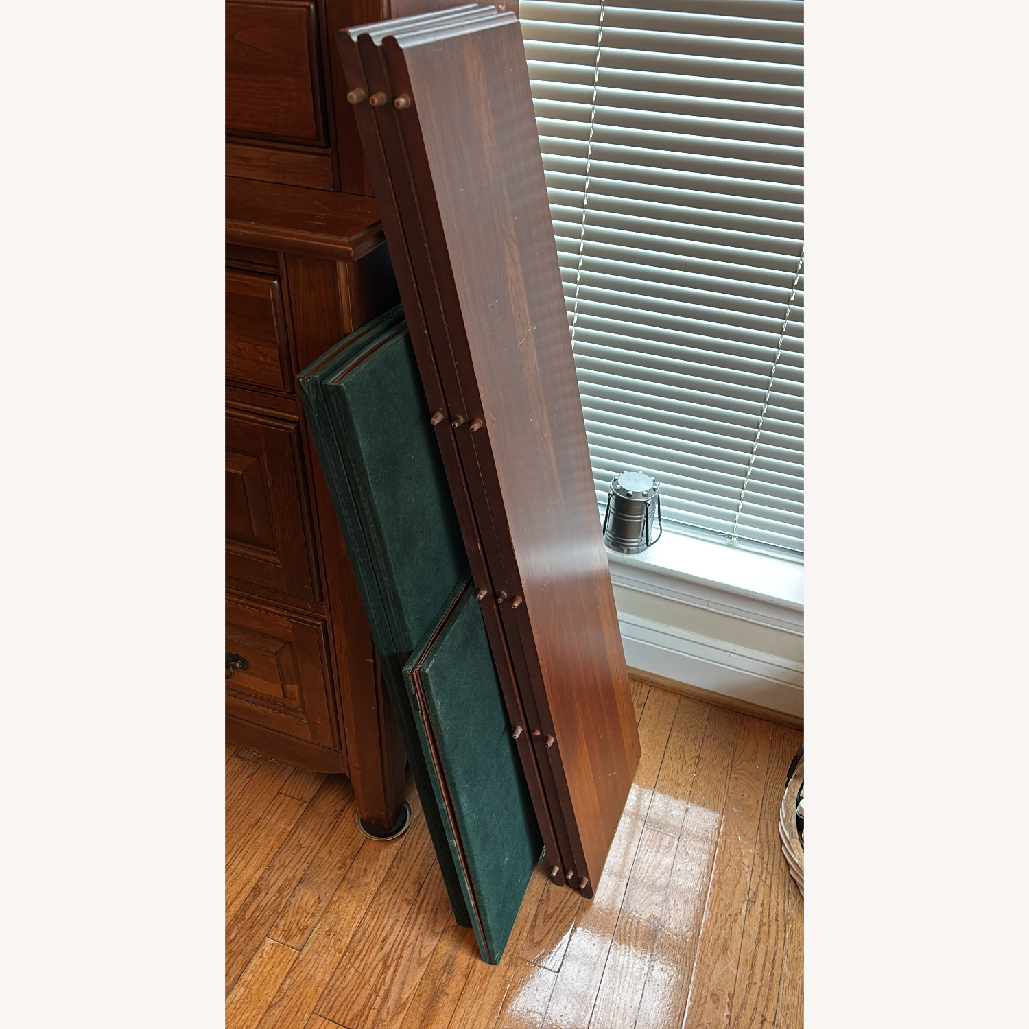 Vintage/Antique Dark Brown Wood Dining Set - image-8