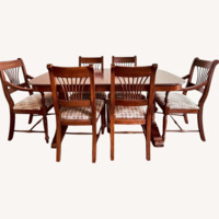 Vintage/Antique Dark Brown Wood Dining Set