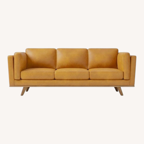 Used West Elm Zander 90" Sofa in Tan Charme Leather for sale on AptDeco