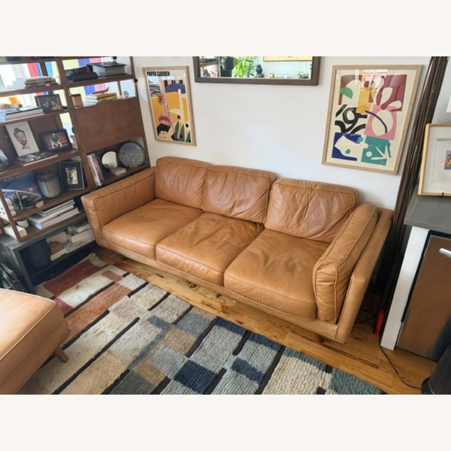 West Elm Zander 90" Sofa in Tan Charme Leather  - image-2