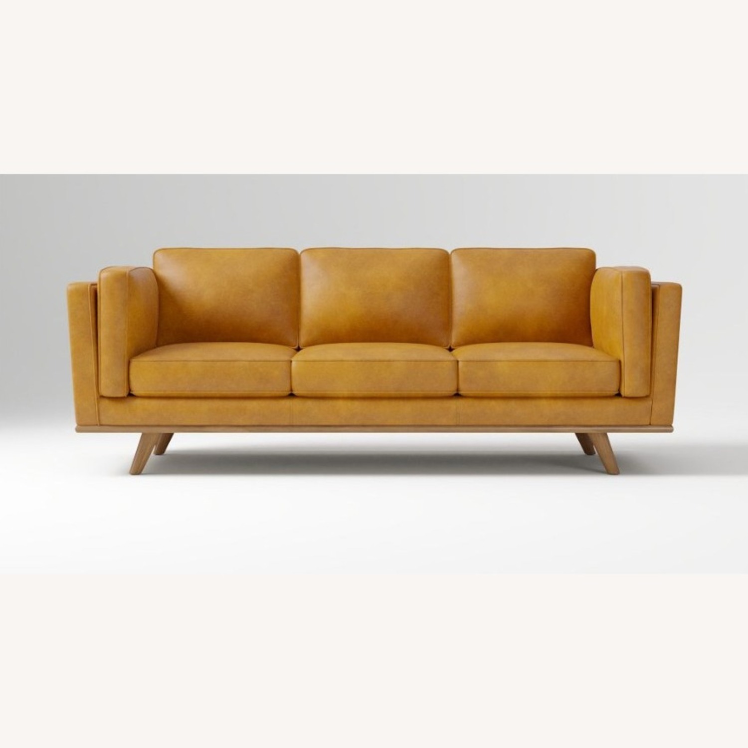 West Elm Zander 90" Sofa in Tan Charme Leather  - image-1