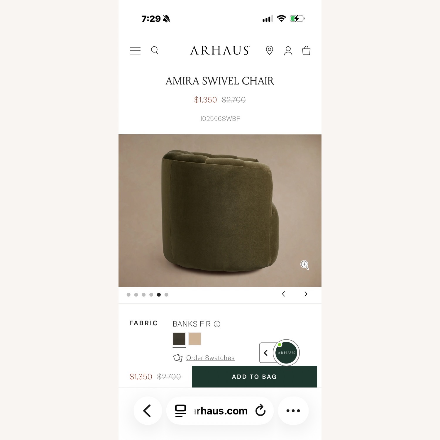 Amira Swivel Custom Chair - image-6