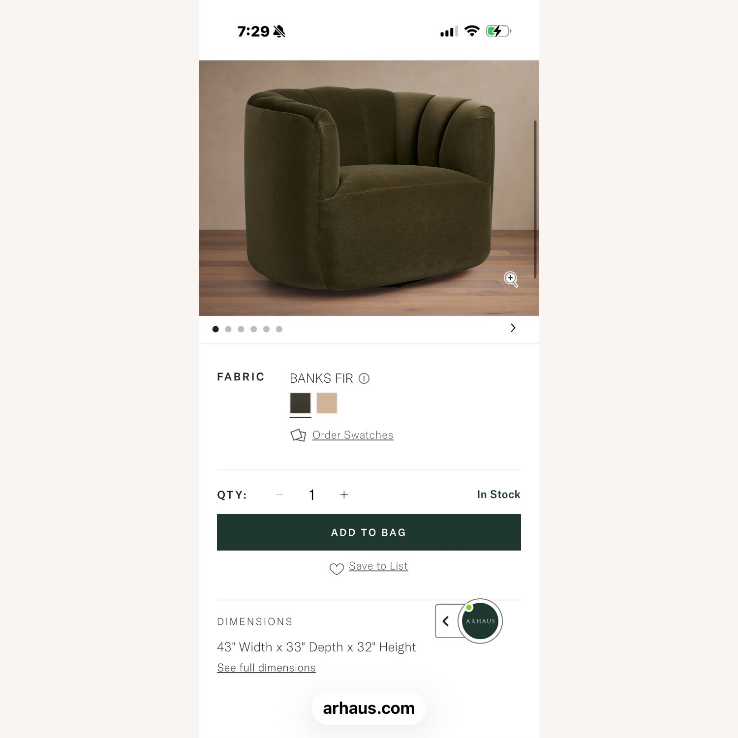 Amira Swivel Custom Chair - image-4