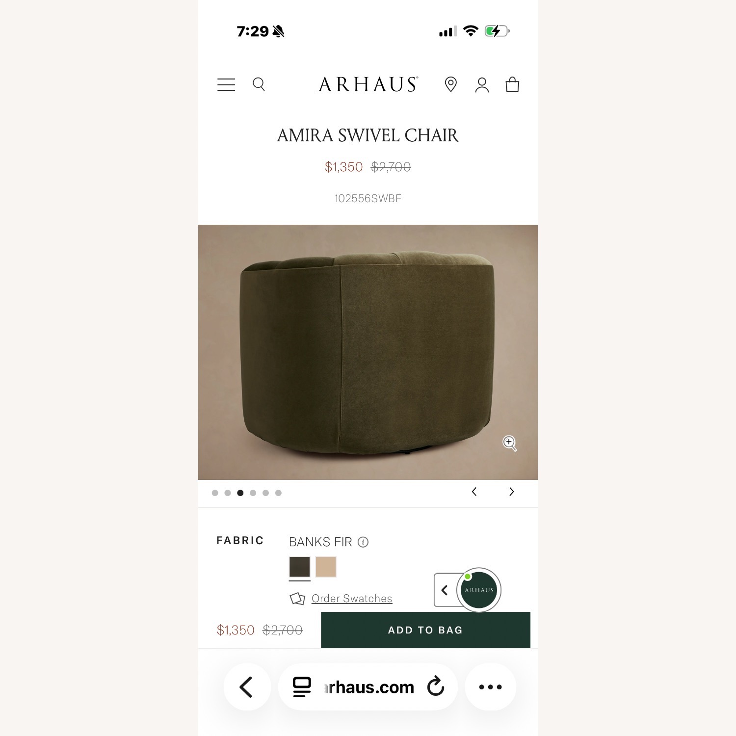 Amira Swivel Custom Chair - image-5