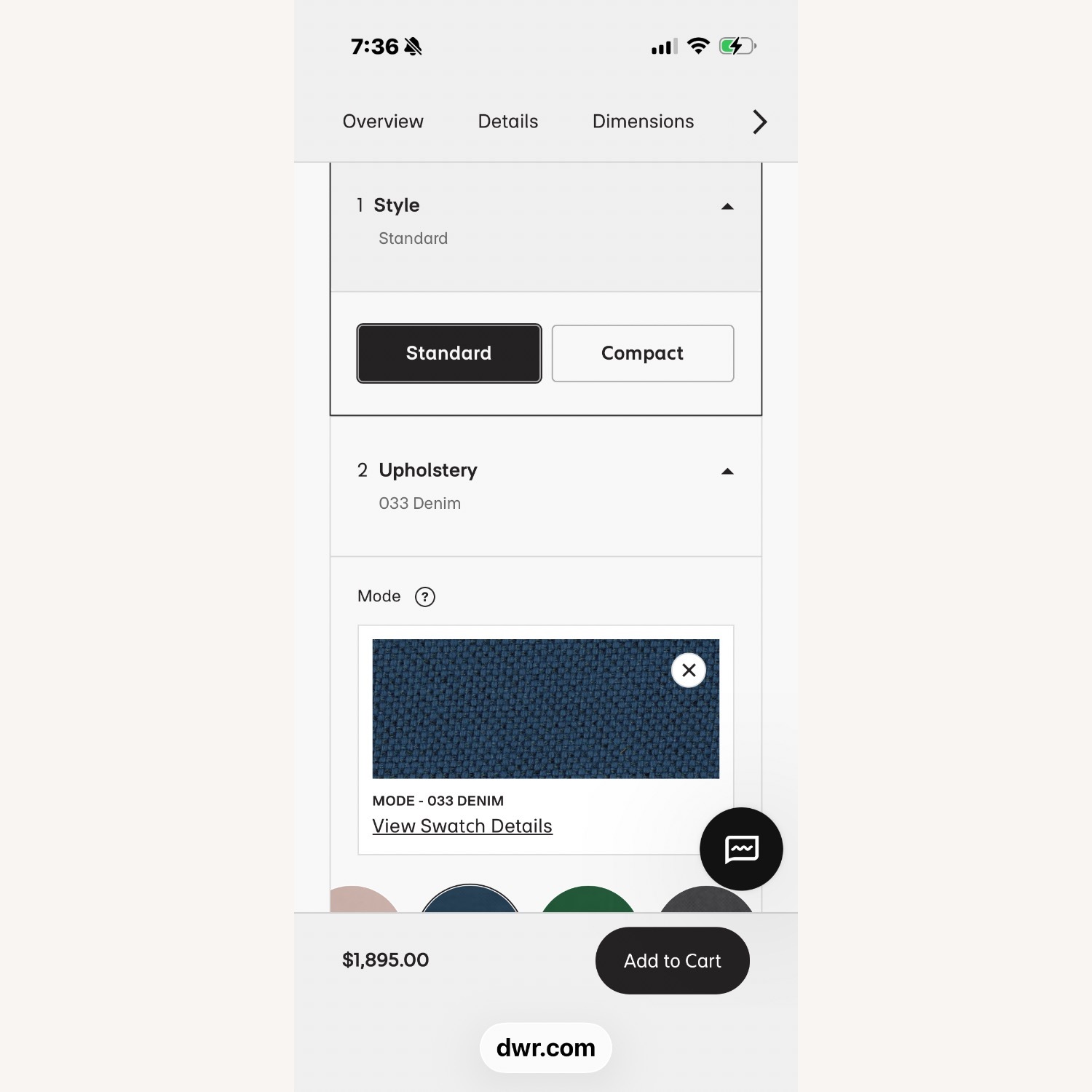 Design Within Reach Blue Fabric Chair and a Half - image-5