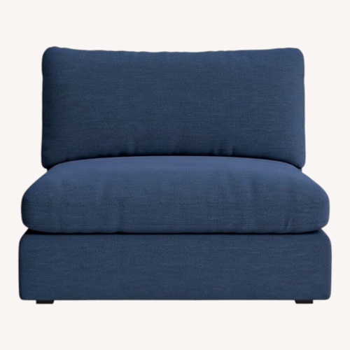 Used Design Within Reach Blue Fabric Chair and a Half for sale on AptDeco