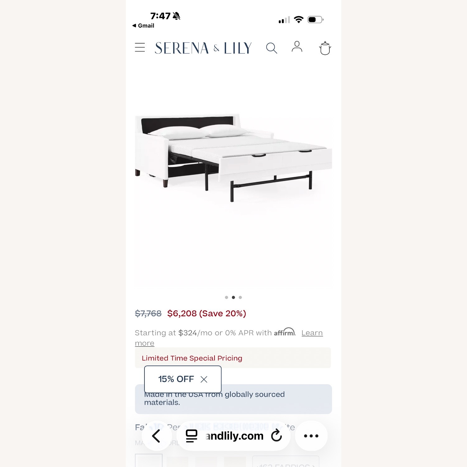 Serena & Lily Spruce Linen Sleeper Sofa - image-7