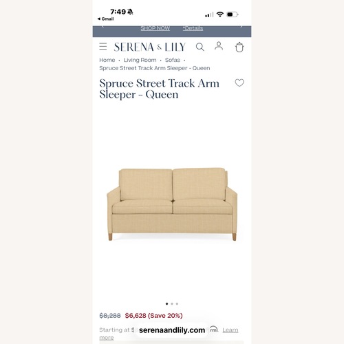 Used Serena & Lily Spruce Linen Sleeper Sofa for sale on AptDeco