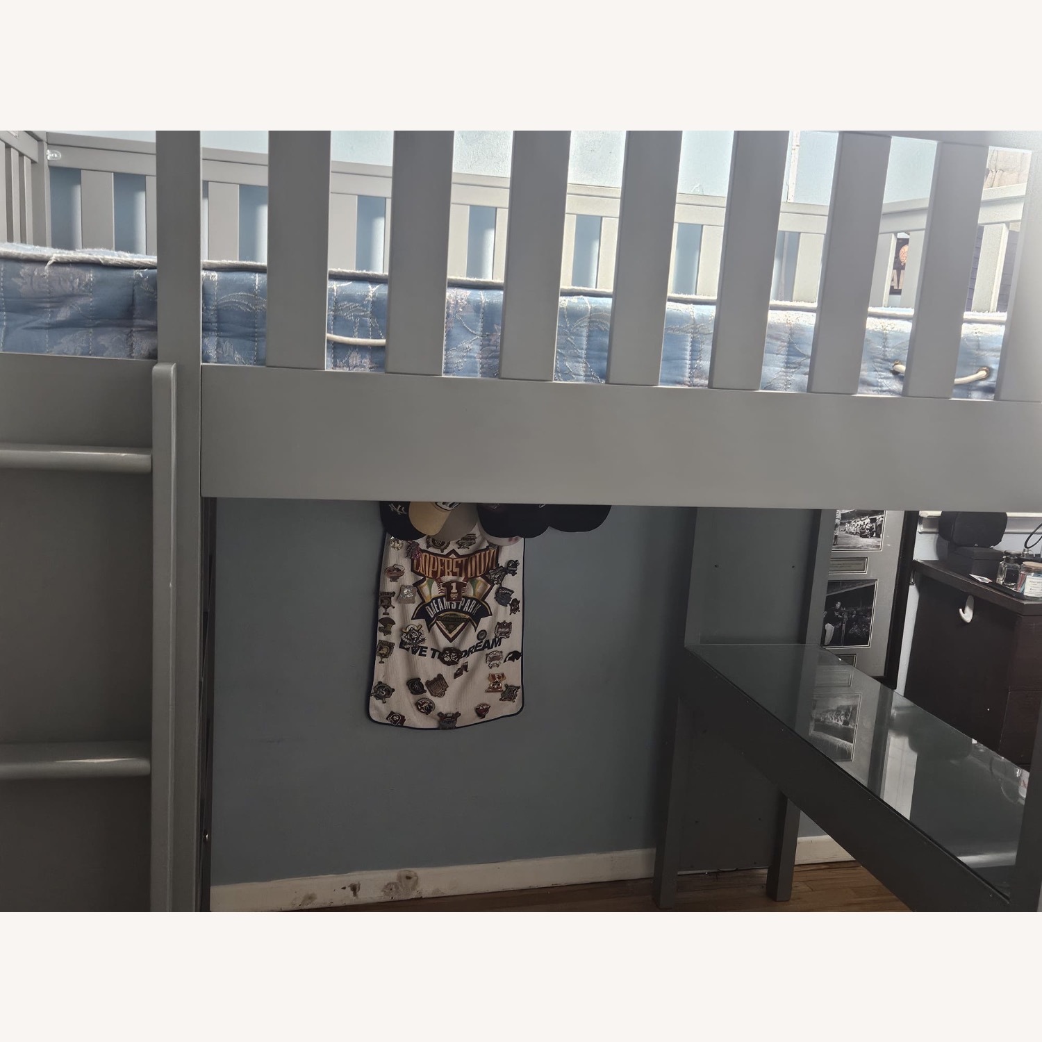 Pottery Barn Teen Elliot Light Gray Wood Bunk Bed - image-3