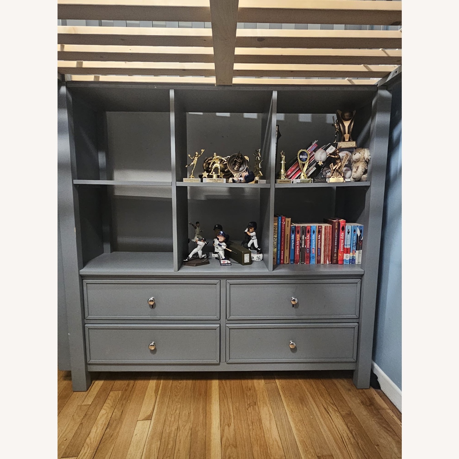 Pottery Barn Teen Elliot Light Gray Wood Bunk Bed - image-5