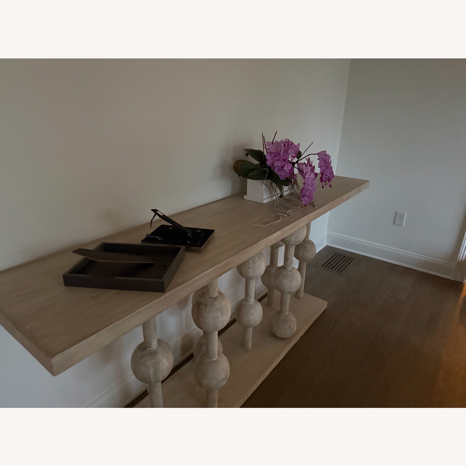 Reclaimed Wood Console Table with Modern Accents - image-6