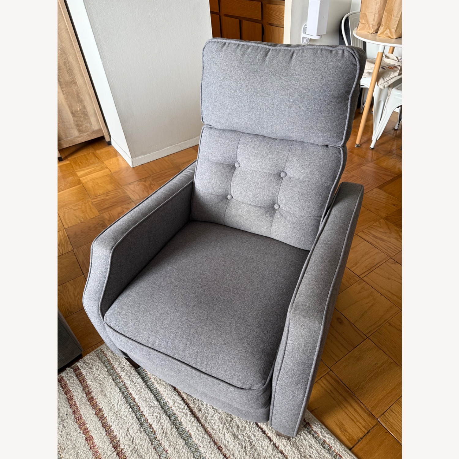 Macy's Light Gray Fabric Recliner - image-2