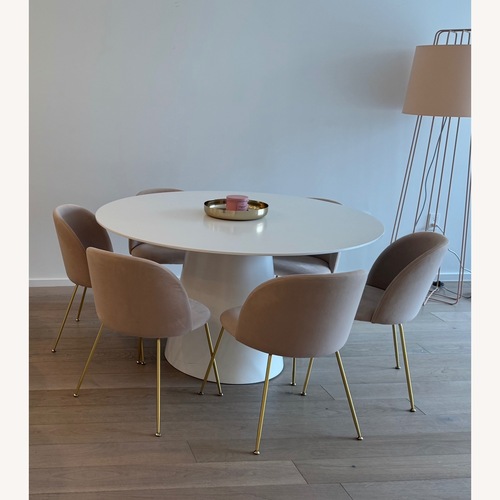 Used Rove Concepts Iris Pink Velvet Dining Chairs for sale on AptDeco