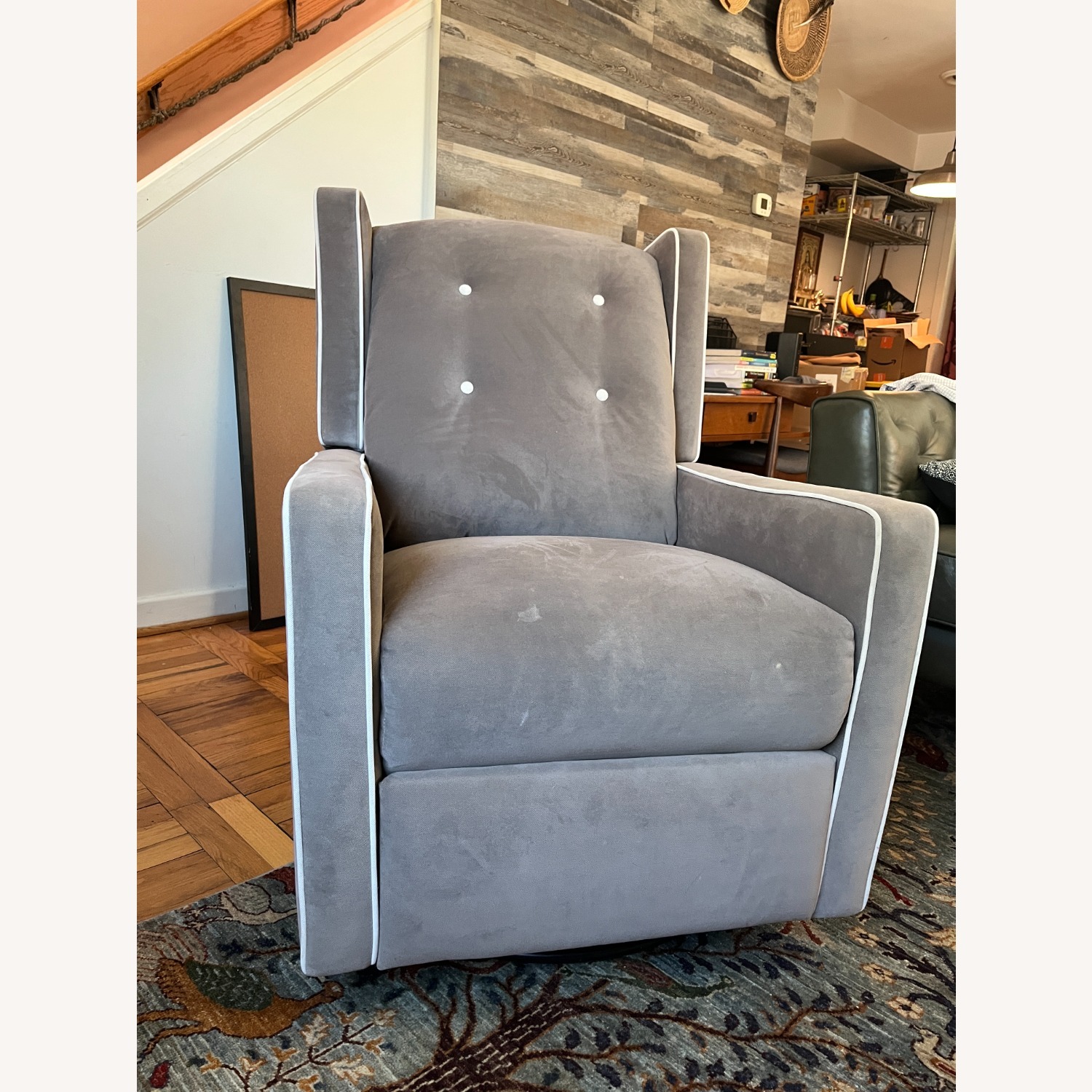 Baby Relax Dark Gray Fabric Nursing Chair - image-2