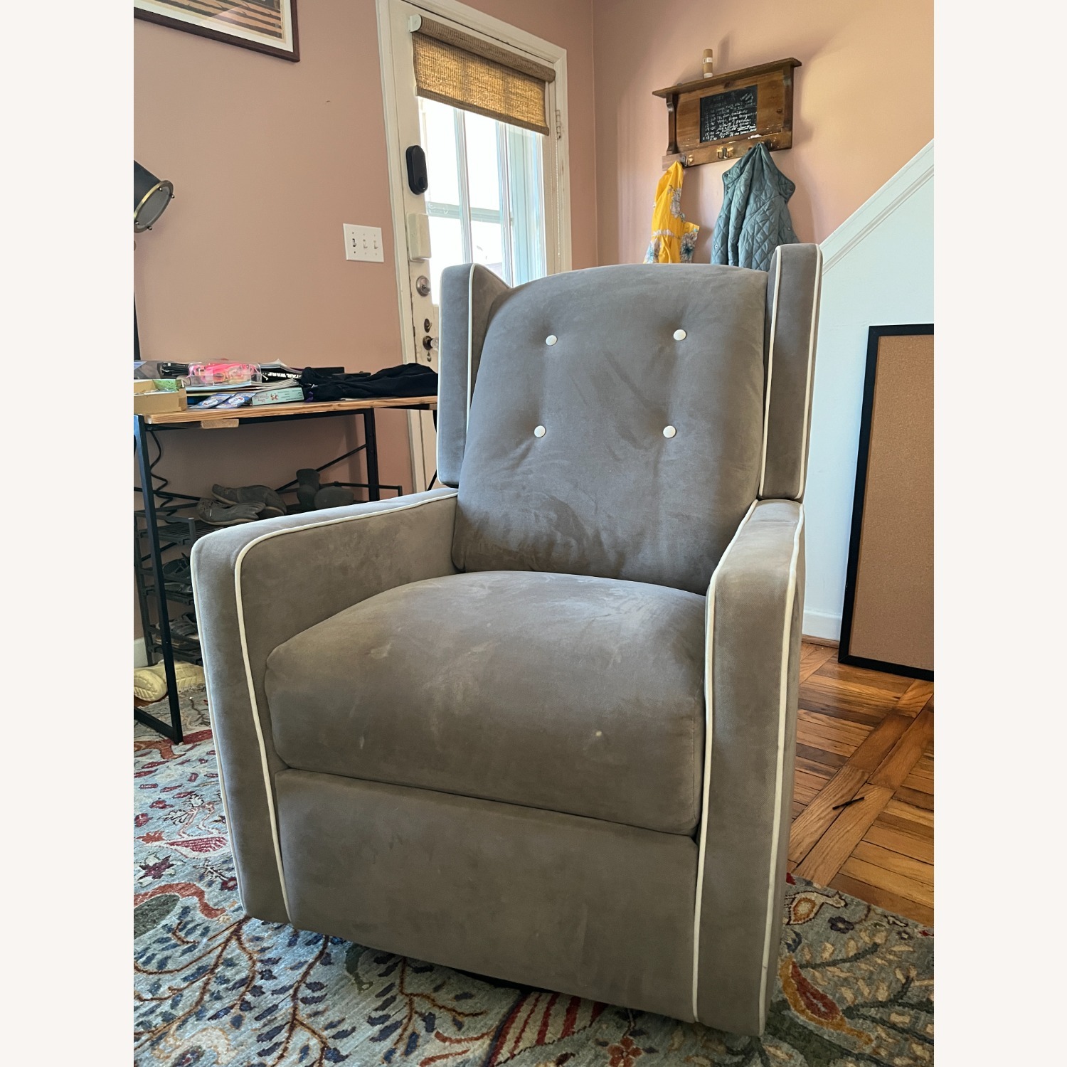 Baby Relax Dark Gray Fabric Nursing Chair - image-3