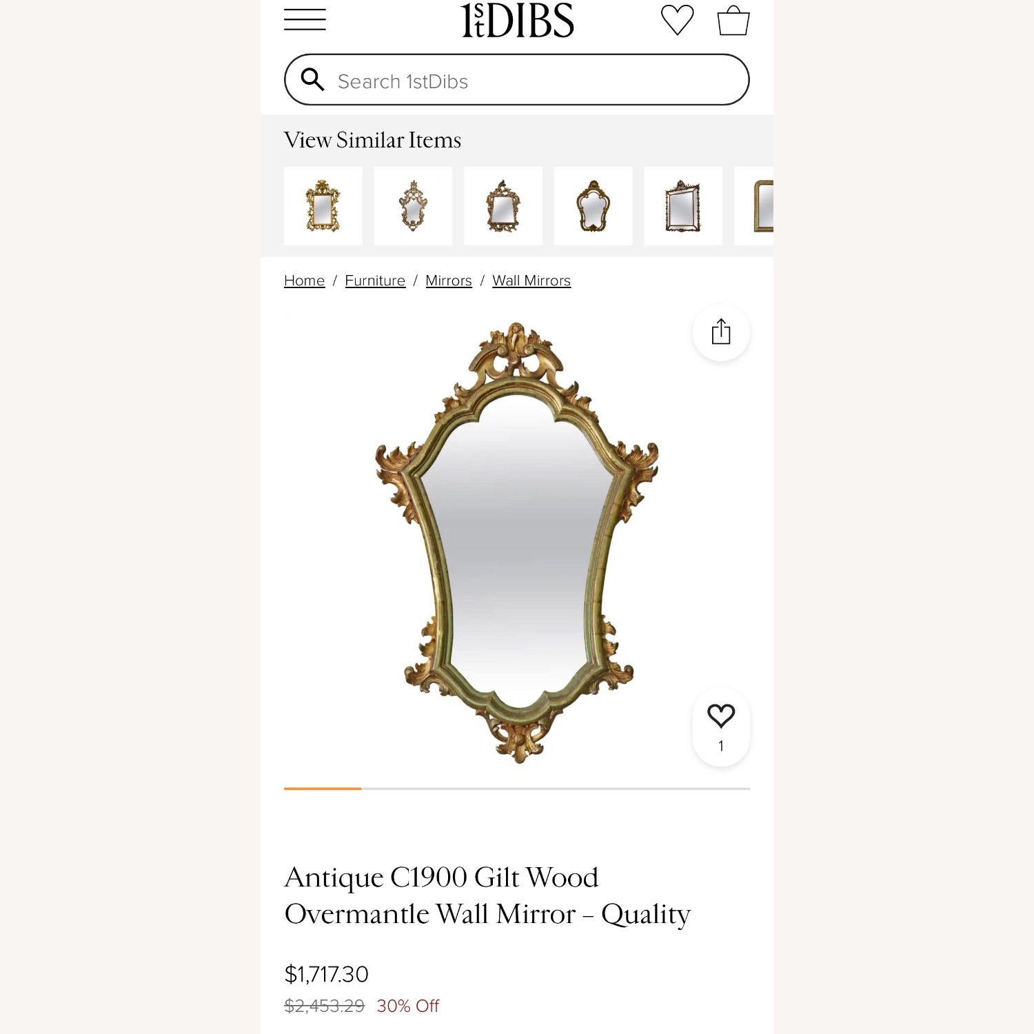 Vintage/Antique Finds Gilt Wood Mirror - image-4