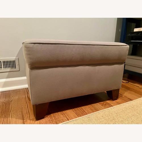 Used Pottery Barn Storage Ottoman Gray Fabric for sale on AptDeco