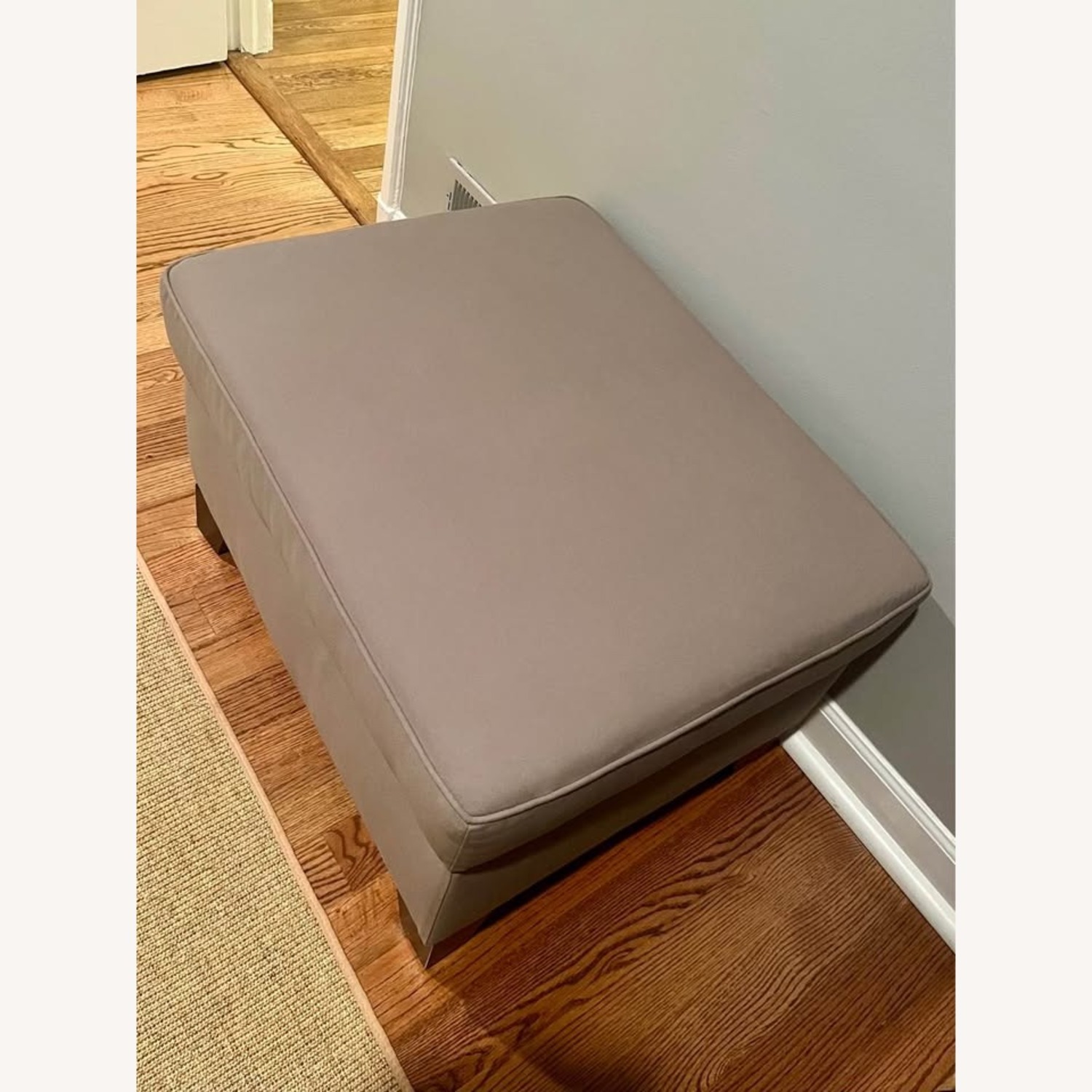 Pottery Barn Storage Ottoman Gray Fabric - image-2