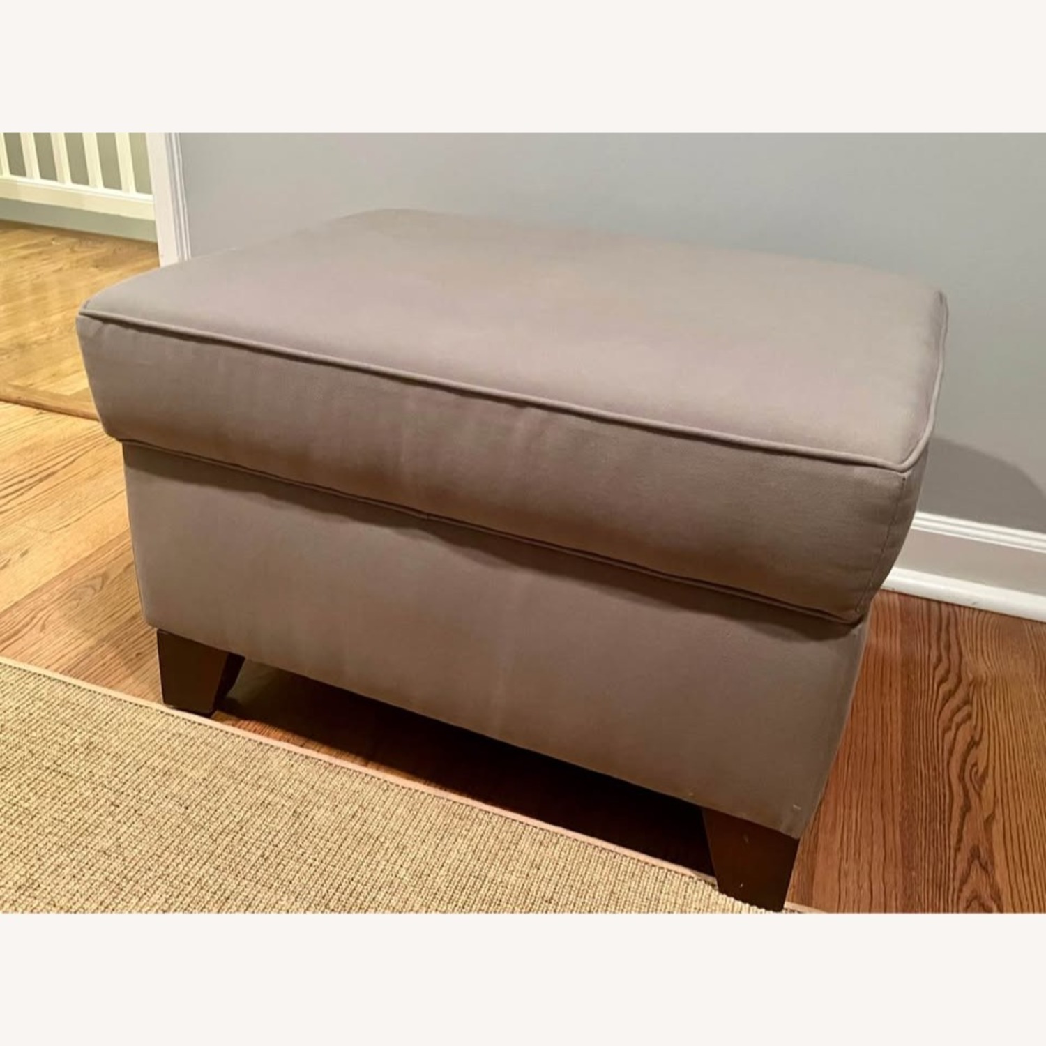 Pottery Barn Storage Ottoman Gray Fabric - image-5
