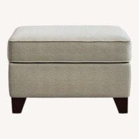 Pottery Barn Storage Ottoman Gray Fabric