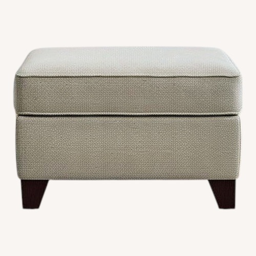 Used Pottery Barn Storage Ottoman Gray Fabric for sale on AptDeco