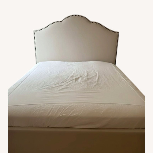 Used Pottery Barn Natural Linen Headboard for sale on AptDeco