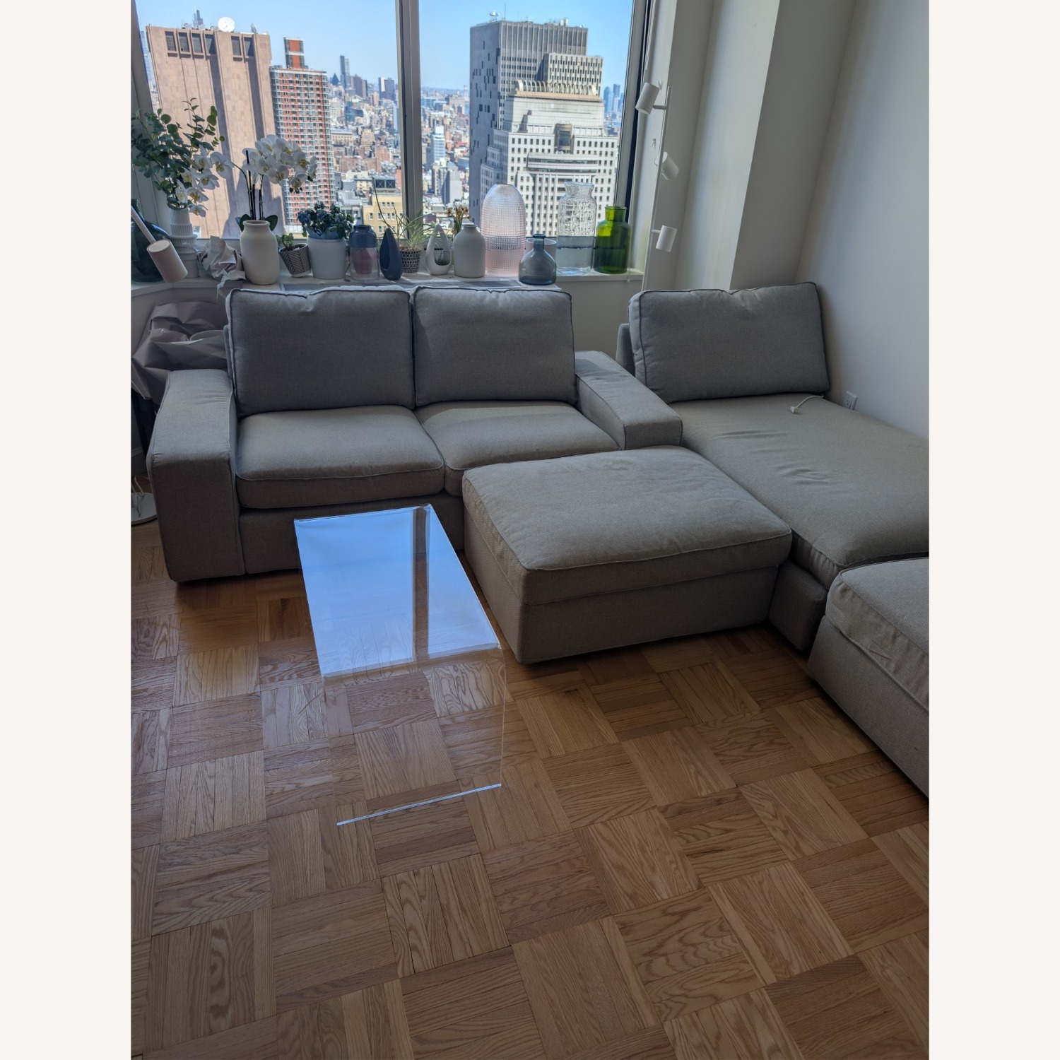 IKEA KIVIK Light Gray Chaise Lounge - image-1