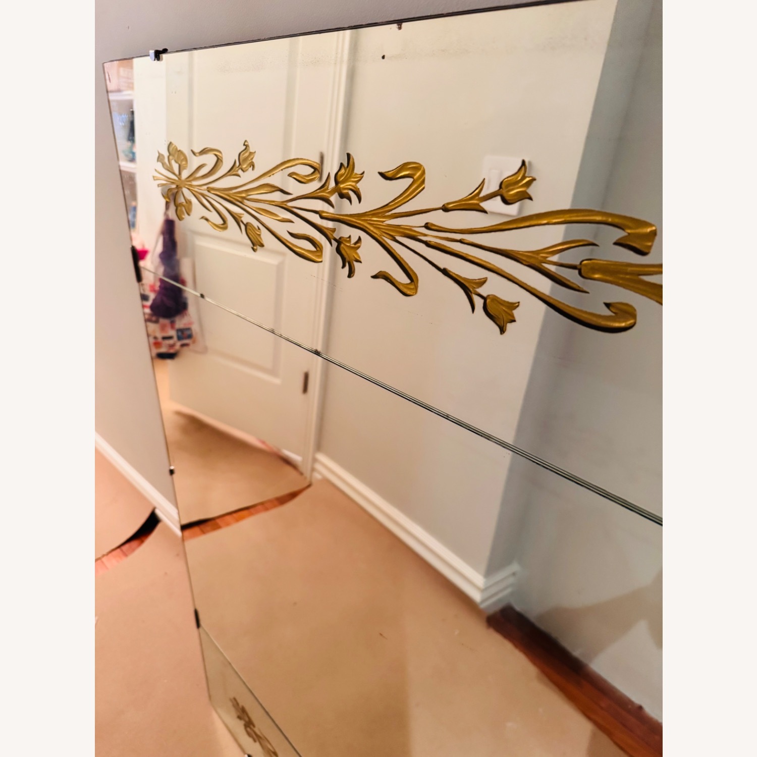Large Vintage/Antique Etched Wall Mirror - image-30